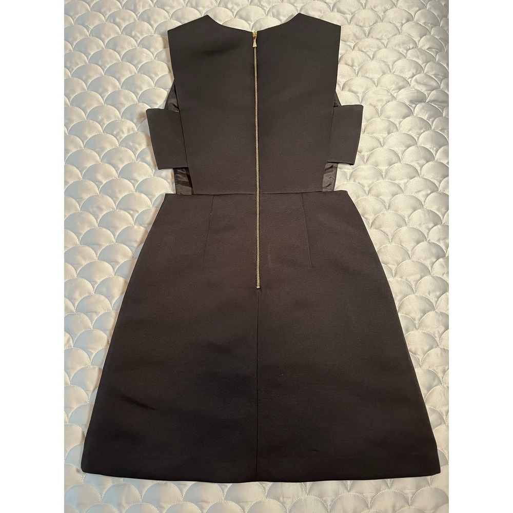 Kate Spade Scuba Cut Out A Line Sleeveless Black Dress Size 2 Edgy Rocker - Picture 5 of 8